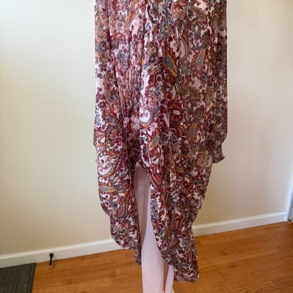 Jessica Simpson Paisley Maxi Long Sleeve Boho Maternity Dress Size Small NWOT - Picture 4 of 7